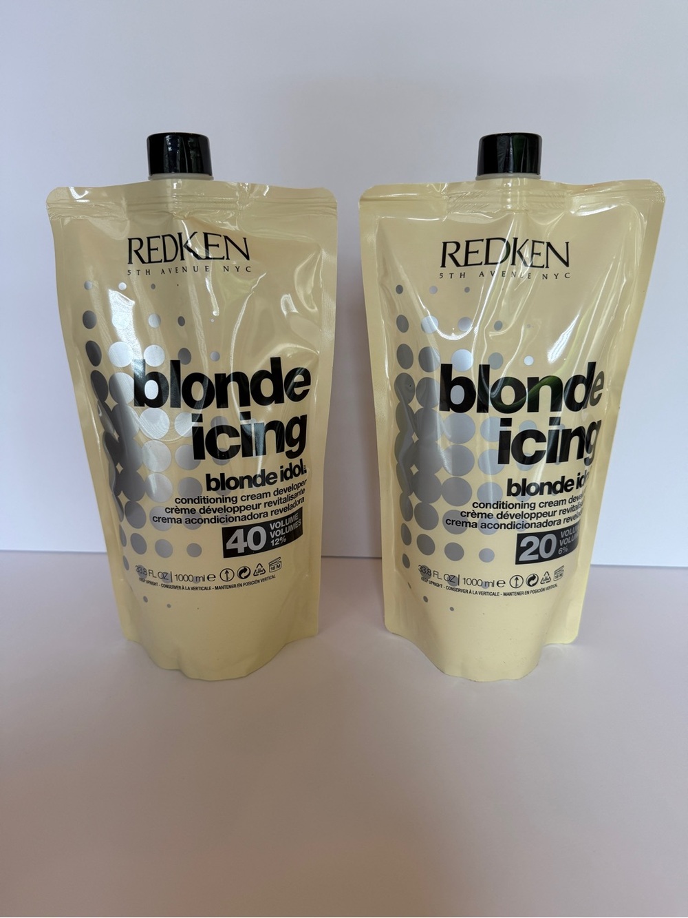 Icing Blonde Idol Conditioning Cream Developer - Cream and Silver Packaging new